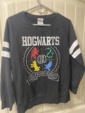 Harry Potter Hogwarts Sweater Youth L Black Long Sleeve All 4 Houses