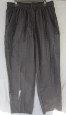 Natural Uniforms 6-Pocket Classic Chef Pant Unisex Size 2XL Black Elastic Waist