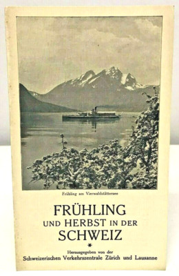 Vintage Frühling Herbst Schweiz Reise Tourist Info Karte Prospekt 20er-30er Jahre