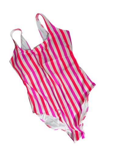 Nuevo Traje de Baño Fabletics Sunset Scoop Una Pieza Neón Caramelo Rayas Rosa Talla L - Imagen 5 de 11