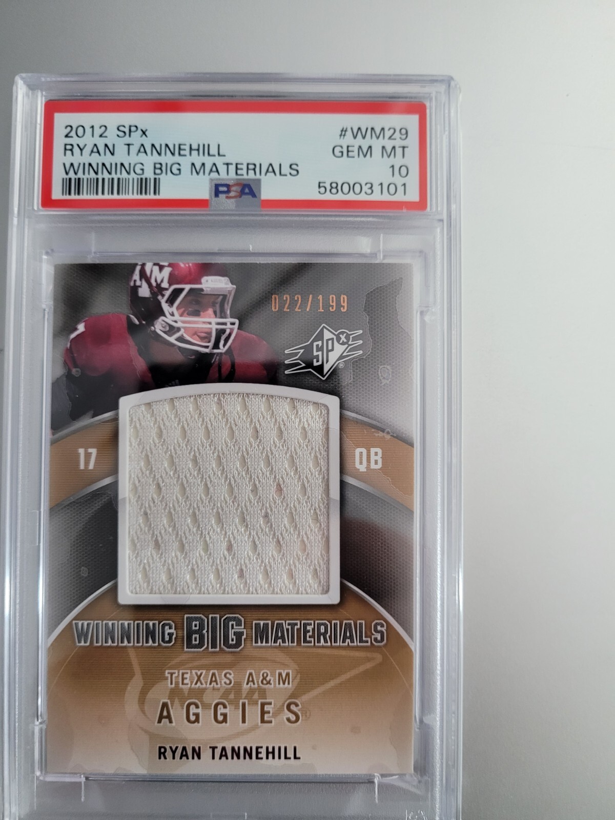 Ryan Tannehill SPx Winning Big Materials #WM29 Base
