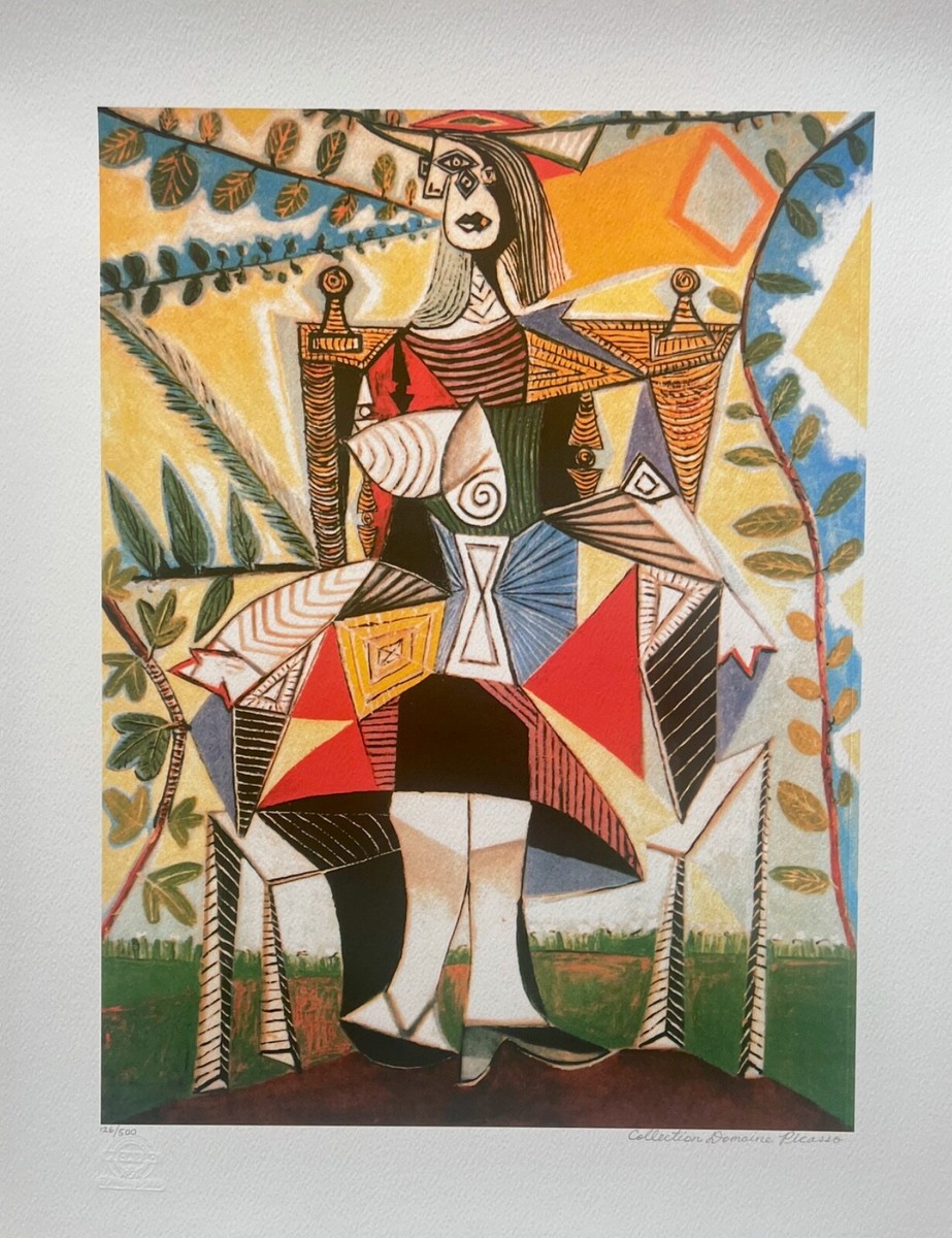 Pablo Picasso GIRL IN COLORFUL DRESS Estate Signed & Numbered