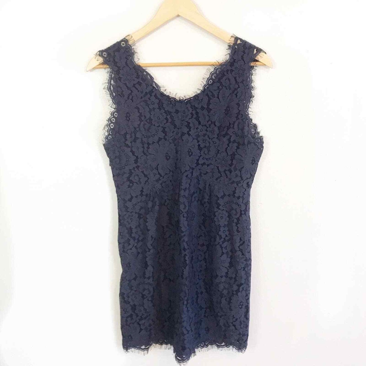 $349 Joie Navy Blue Lace Scalloped Dress Size Medium | eBay