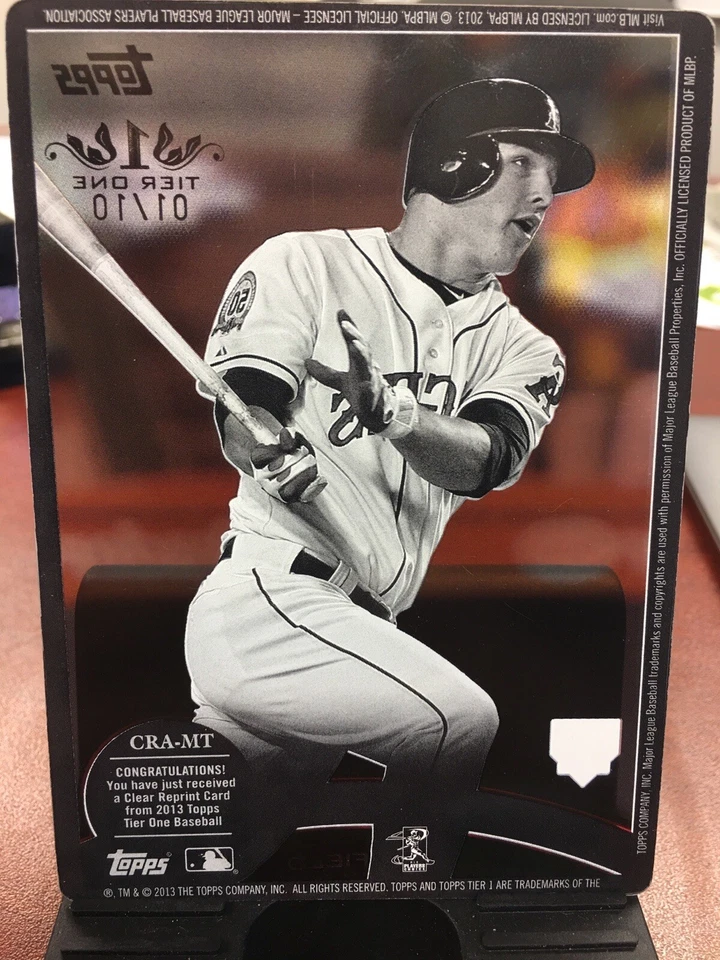  2013 Topps Tier One Clear Reprint Mike Trout Rookie Auto Oversized 1/10 - Image 2 of 2