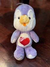 Care Bears Cousins Cozy Heart Penguin Purple Plush Stuffed Toy Kenner 1984