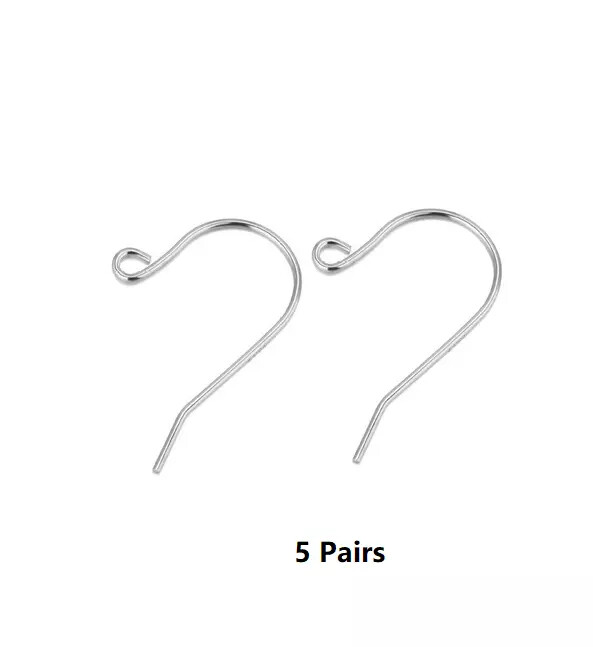 5 Pairs 925 Sterling Silver French Earrings Hook Jewelry Earwire Findings1A