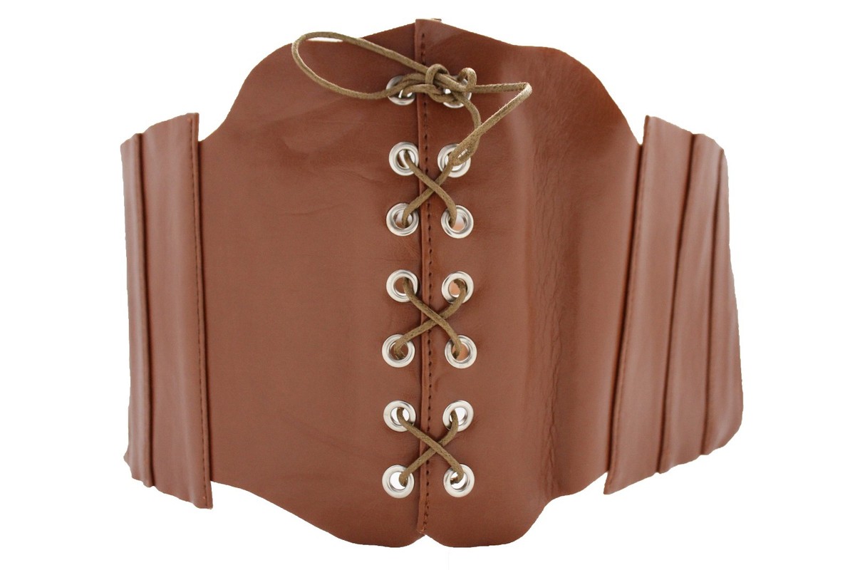 Ceinture marron en simili cuir, ornée d'un médaillon métal style vintage - Accessoires & Bagagerie
