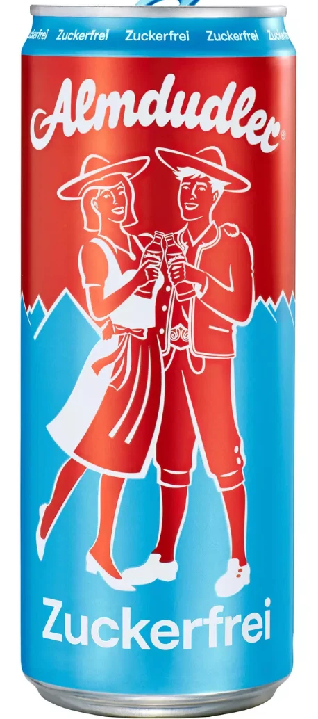 ALMDUDLER HERBAL SUGARFREE LEMONADE FROM AUSTRIA, 24 CANS 0,3 Litre TRAY