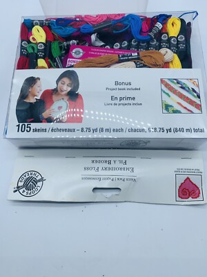 Loops & Threads Craft Cord Floss Pack 105 Skeins Multiple Colors New Open Box