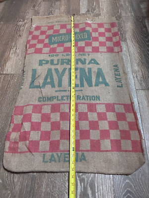 Vintage Purina Layena Complete Ration burlap empty sack