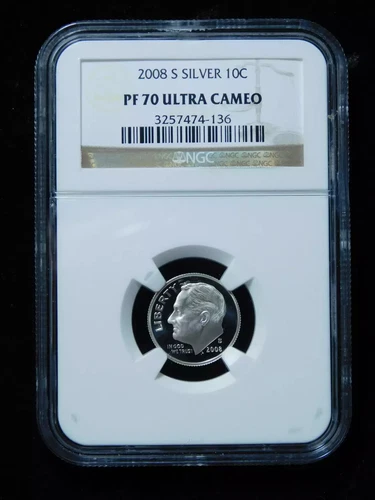 2008-S Silver Roosevelt Dime - NGC PF 70 Ultra Cameo 