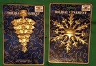 Vintage 2 Gold metal Christmas decos.  tree and snowflake new in original pk — photo 1