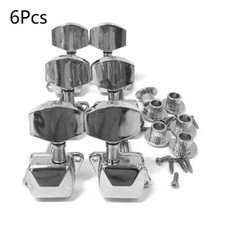 Acoustic Guitar String Tuning Pegs Machine Heads Tuners 3R3L Chrome Semiclosed