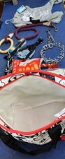 Lot Of Dog Stuff - Pet Diapers, Bag, Outfit, Collars, Harness, New And Pre-owned