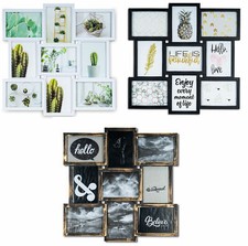 Bilderrahmen Collage 52x52cm 9 Fotos 13x18cm Glas Galerie Geschenk Wanddeko