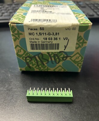 Phoenix Contact 1803361, 11 Position Terminal Block Header, Male Pin - Box of 50