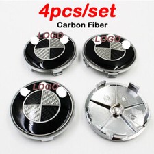 4pcsset For Bmw Wheel Center Cap Hub Cover Accessories 68mm Carbon Fiber Logo