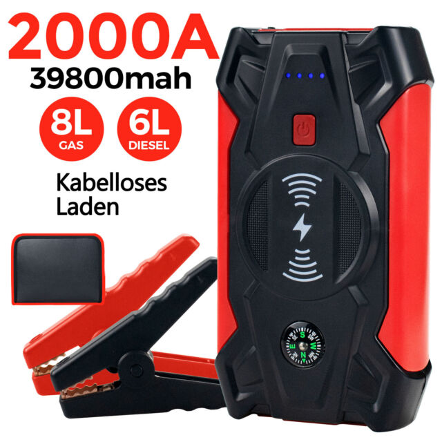 2000A Auto KFZ Starthilfe Jump Starter 12V Batterie Ladegerät Booster Powerbank