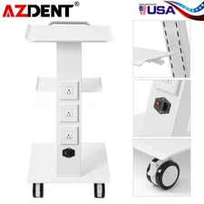 Dental Metal Mobile Cart Medical Instrument Cart Trolley Built-in Socket USA