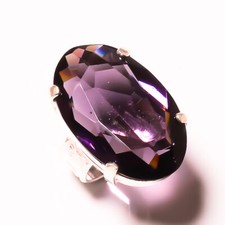 Handsome Amethyst Gemstone 925 Sterling Silver Handmade Ring All Size B-409