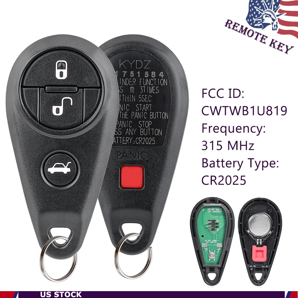 Replacement For 2011 2012 2013 Subaru Forester Remote Car Key Fob 4B CWTWB1U819