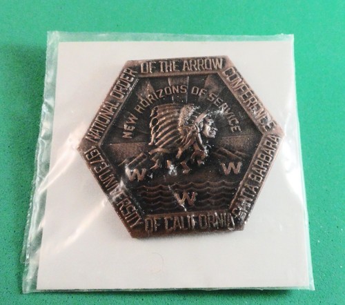 1973 NOAC Metal LOGO PIN - U of CA Santa Barbara - Roll Lock Safety Pin Back - Bild 5 von 6