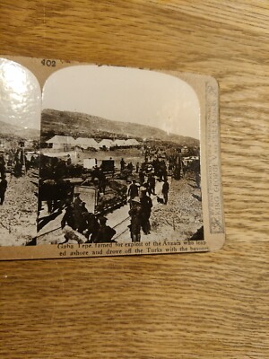 WW1 Stereoskop Ansichtskarte Foto Gaba Tepe Anzacs Feldhauptquartier 402
