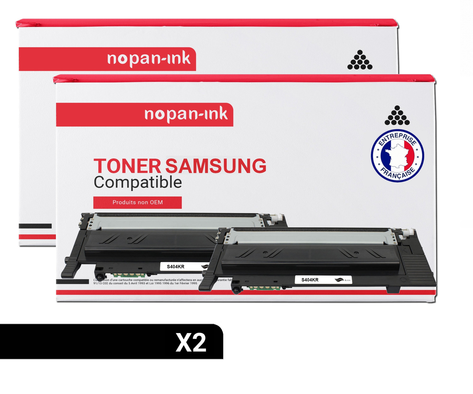 Lot de 2 cartouches toner CLT-K404S noir à haute opacité pour laser Xpress