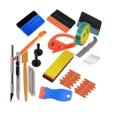 Car Wrap Tool Kit Vinyl Squeegee Bubble Free Window Tint Scraper Knifelesss Tape