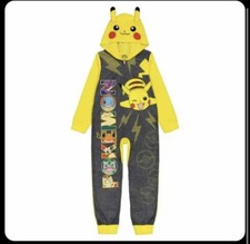 Pokemon Pikachu Kids Hooded Blanket Sleeper Pajamas Size 10