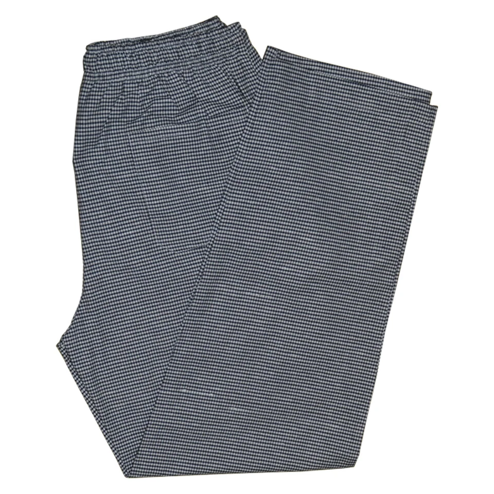 PH Gingham Karo Kochhose Hose schwarz weiß elastisch Zugschnur 3 Taschen
