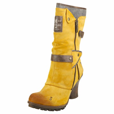 ladies yellow ankle boots