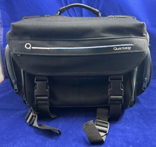 Quantaray Black Canvas Camera Camcorder Carry Shoulder Bag 12"x7"x9". USED 