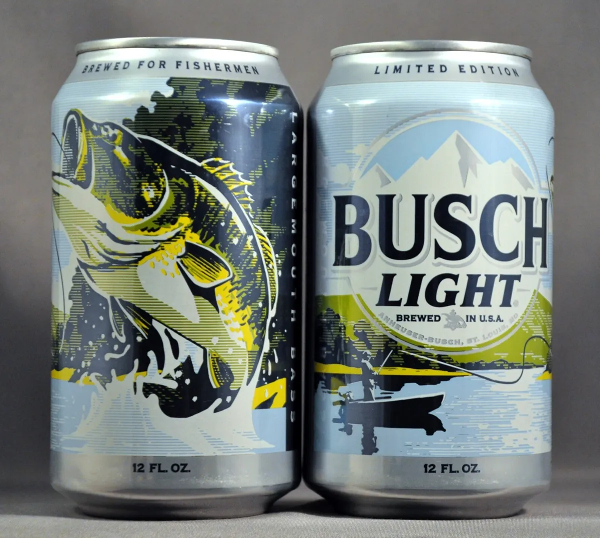 Busch Light Ltd Ed Brewed For Fishermen LARGEMOUTH BASS Beer Can Btm Opend  EMPTY