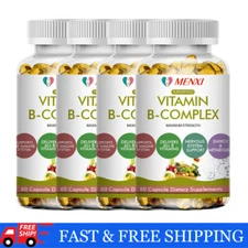 Vitamin B-Complex Capsules Vitamin B1, B2, B3, B5, B6, B7, B9,B12,High Potency