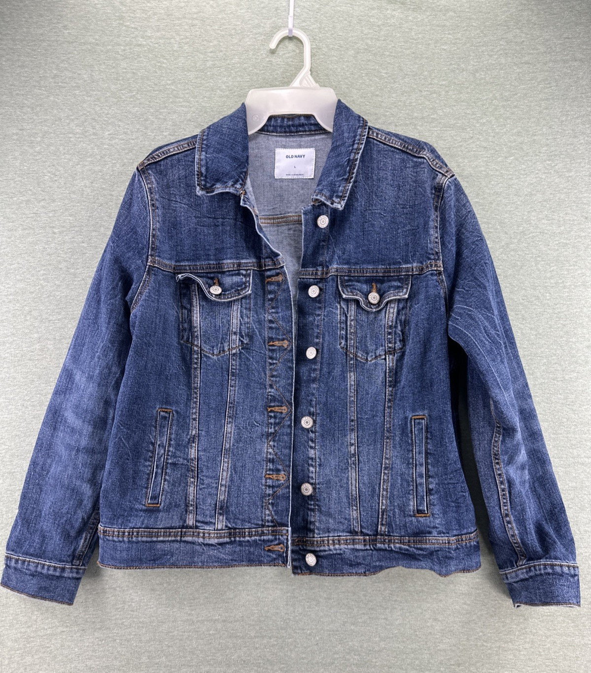 Old Navy Denim Jean Jacket Women's L Blue Medium Wash Classi