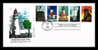 Dr Jim Stamps 1995 Lighthouses 5v Booklet Pane First Day Cachet Cover 4 x 8 Inch