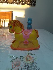 Mattel Rock-a-Bye Pony Musical Rocking Horse Bunny Crib Rail Toy Vintage 1981