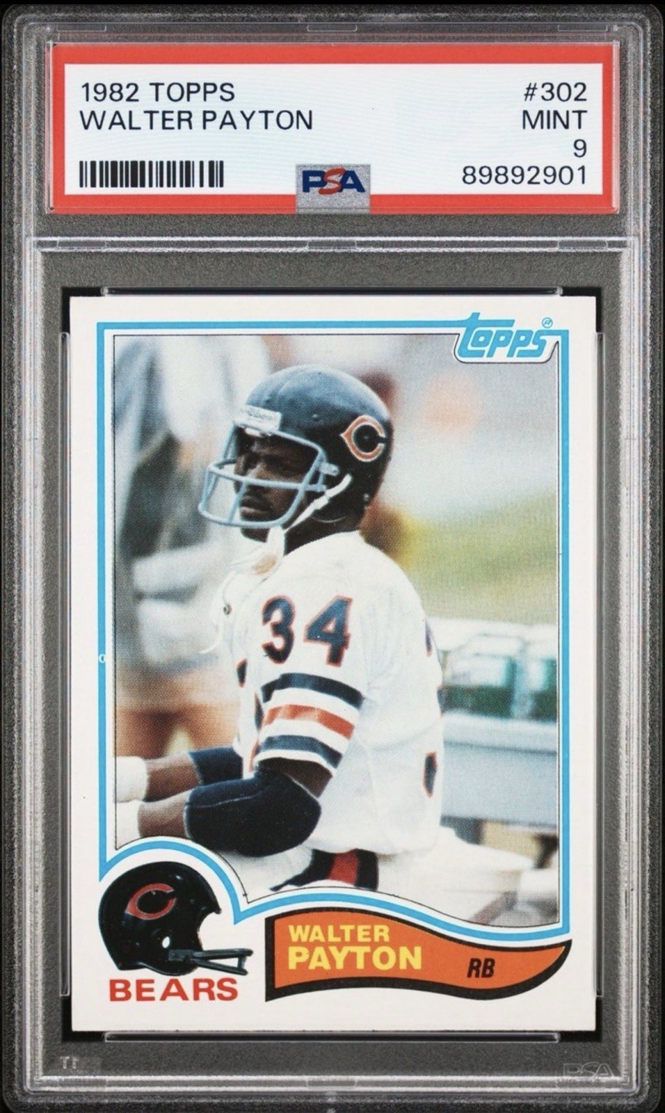 Walter Payton #302 Football Cards 1982 Topps trading card — raw and PSA graded price guide