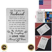 To My Husband: Stainless Steel Wallet Card - Perfect Birthday & Anniversary Gift