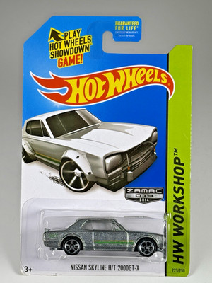 Hot Wheels Nissan Skyline H/T 2000GT-X HW Workshop 225/250 2014 014 ZAMAC