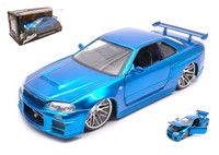Jada 1/24 Brian's Nissan Skyline Gt R 2002 Fast Furious Statisches Modell