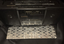 Casio AM/FM Cassette Tape Boombox Portable Stereo Dual Speakers Black Radio