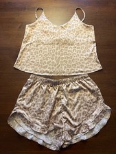 Express Women's Cheetah Print Pajama Set Tank and Shorts Sleepwear Size Medium