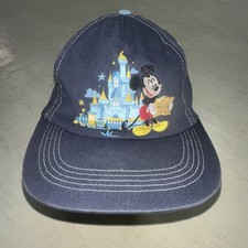 Disney Parks Mickey Mouse Castle Baseball Cap Strapback Hat Youth Boys Blue Kid