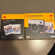 New Kodak Mini Shot 3 Retro Instant Camera / Cheki / 30-sheet Cartridge Set