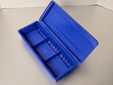 Vintage Blue Alpha 15 Cassette Tape Storage Box Case Plastic