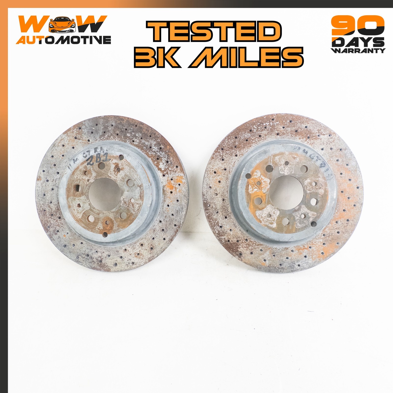03-19 MASERATI GRANTURISMO REAR RIGHT LEFT WHEEL BRAKE DISC ROTORS SET OEM