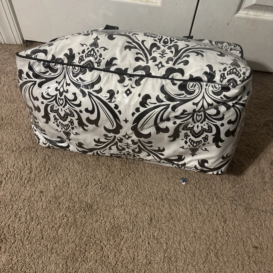 Trinta e uma mala de viagem mala de mão preta grande floral de viagem  - Imagem 3 de 3