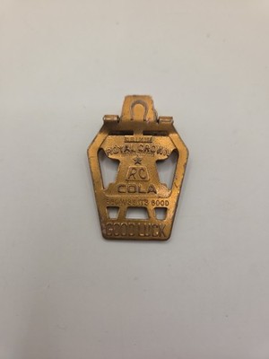 Vtg RC Cola Good Luck Token Drink Royal Crown Soda Money Clip Paper